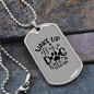 Wake Up Dog Necklace Stainless Steel or 18k Gold Dog Tag 24" Chain-Express Your Love Gifts
