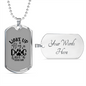 Wake Up Dog Necklace Stainless Steel or 18k Gold Dog Tag 24" Chain-Express Your Love Gifts