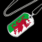 Wales Flag Necklace Stainless Steel or 18k Gold Dog Tag 24" Chain-Express Your Love Gifts