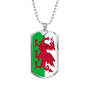 Wales Flag Necklace Stainless Steel or 18k Gold Dog Tag 24" Chain-Express Your Love Gifts