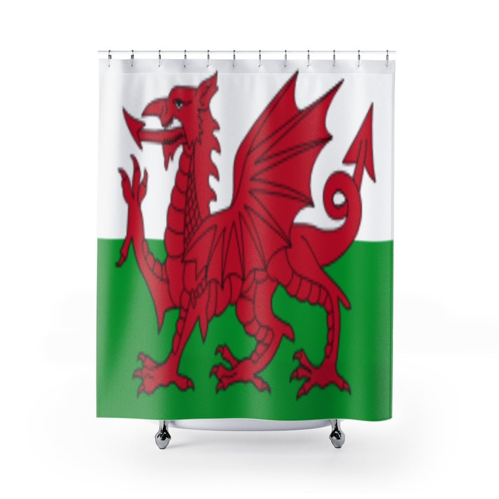 Wales Flag Stylish Design 71" x 74" Elegant Waterproof Shower Curtain for a Spa-like Bathroom Paradise Exceptional Craftsmanship-Express Your Love Gifts