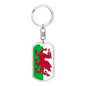 Wales Flag Swivel Keychain Dog Tag Stainless Steel or 18k Gold-Express Your Love Gifts