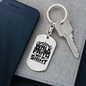 Walk By Faith Keychain Stainless Steel or 18k Gold Dog Tag Keyring-Express Your Love Gifts