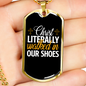 Walked In Our Shoes Necklace Stainless Steel or 18k Gold Dog Tag 24" Chain-Express Your Love Gifts