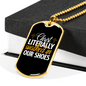 Walked In Our Shoes Necklace Stainless Steel or 18k Gold Dog Tag 24" Chain-Express Your Love Gifts
