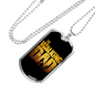 Walking Dad Dog Tag Stainless Steel or 18k Gold 24" Chain-Express Your Love Gifts