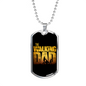 Walking Dad Dog Tag Stainless Steel or 18k Gold 24" Chain-Express Your Love Gifts