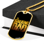 Walking Dad Dog Tag Stainless Steel or 18k Gold 24" Chain-Express Your Love Gifts