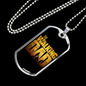 Walking Dad Dog Tag Stainless Steel or 18k Gold 24" Chain-Express Your Love Gifts