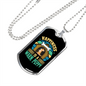 Warm Puppy Blue Necklace Stainless Steel or 18k Gold Dog Tag 24" Chain-Express Your Love Gifts