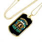 Warm Puppy Blue Necklace Stainless Steel or 18k Gold Dog Tag 24" Chain-Express Your Love Gifts