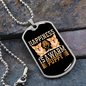 Warm Puppy White Necklace Stainless Steel or 18k Gold Dog Tag 24" Chain-Express Your Love Gifts
