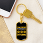 Warning Bitcoins Crypto Keychain Stainless Steel or 18k Gold Dog Tag Keyring-Express Your Love Gifts
