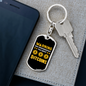 Warning Bitcoins Crypto Keychain Stainless Steel or 18k Gold Dog Tag Keyring-Express Your Love Gifts