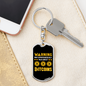 Warning Bitcoins Crypto Keychain Stainless Steel or 18k Gold Dog Tag Keyring-Express Your Love Gifts