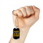 Warning Bitcoins Crypto Necklace Stainless Steel or 18k Gold Dog Tag 24" Chain-Express Your Love Gifts