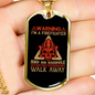 Warning I'm A Firefighter Gift Stainless Steel or 18k Gold Dog Tag 24" Chain-Express Your Love Gifts