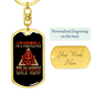 Warning Im A Firefighter Keychain Stainless Steel or 18k Gold Dog Tag Keyring-Express Your Love Gifts