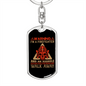Warning Im A Firefighter Keychain Stainless Steel or 18k Gold Dog Tag Keyring-Express Your Love Gifts