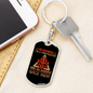 Warning Im A Firefighter Keychain Stainless Steel or 18k Gold Dog Tag Keyring-Express Your Love Gifts