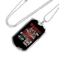 Warning! This Trucker Does Not Play Dog Tag Stainless Steel or 18k Gold 24" Chain-Express Your Love Gifts