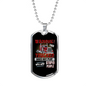 Warning! This Trucker Does Not Play Dog Tag Stainless Steel or 18k Gold 24" Chain-Express Your Love Gifts