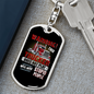 Warning! Trucker Not Play Swivel Keychain Dog Tag Stainless Steel or 18k Gold-Express Your Love Gifts