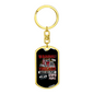Warning! Trucker Not Play Swivel Keychain Dog Tag Stainless Steel or 18k Gold-Express Your Love Gifts