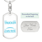 Warning Unmedicated Banker Swivel Keychain Dog Tag Stainless Steel or 18k Gold-Express Your Love Gifts