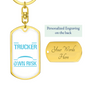 Warning Unmedicated Banker Swivel Keychain Dog Tag Stainless Steel or 18k Gold-Express Your Love Gifts