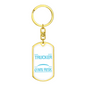 Warning Unmedicated Banker Swivel Keychain Dog Tag Stainless Steel or 18k Gold-Express Your Love Gifts
