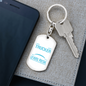 Warning Unmedicated Banker Swivel Keychain Dog Tag Stainless Steel or 18k Gold-Express Your Love Gifts
