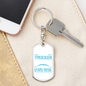 Warning Unmedicated Banker Swivel Keychain Dog Tag Stainless Steel or 18k Gold-Express Your Love Gifts