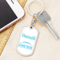 Warning Unmedicated Banker Swivel Keychain Dog Tag Stainless Steel or 18k Gold-Express Your Love Gifts