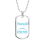 Warning Unmedicated Banker Trucker Dog Tag Stainless Steel or 18k Gold 24" Chain-Express Your Love Gifts