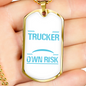 Warning Unmedicated Banker Trucker Dog Tag Stainless Steel or 18k Gold 24" Chain-Express Your Love Gifts