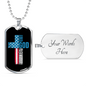 Warrior In Christ Christian Necklace Stainless Steel or 18k Gold Dog Tag 24" Chain-Express Your Love Gifts