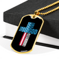 Warrior In Christ Christian Necklace Stainless Steel or 18k Gold Dog Tag 24" Chain-Express Your Love Gifts