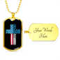 Warrior In Christ Christian Necklace Stainless Steel or 18k Gold Dog Tag 24" Chain-Express Your Love Gifts