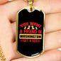 Washington Dog Friend Red Necklace Stainless Steel or 18k Gold Dog Tag 24" Chain-Express Your Love Gifts