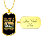 Washington Dog Friend Yellow Necklace Stainless Steel or 18k Gold Dog Tag 24" Chain-Express Your Love Gifts