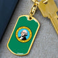 Washington State Flag Keychain Dog Tag Stainless Steel or 18k Gold-Express Your Love Gifts