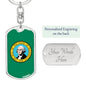 Washington State Flag Keychain Dog Tag Stainless Steel or 18k Gold-Express Your Love Gifts
