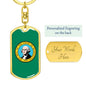 Washington State Flag Keychain Dog Tag Stainless Steel or 18k Gold-Express Your Love Gifts