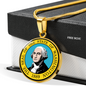 Washington State Seal Necklace Circle Pendant Stainless Steel or 18k Gold 18-22"-Express Your Love Gifts