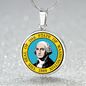 Washington State Seal Necklace Circle Pendant Stainless Steel or 18k Gold 18-22"-Express Your Love Gifts