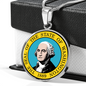 Washington State Seal Necklace Circle Pendant Stainless Steel or 18k Gold 18-22"-Express Your Love Gifts