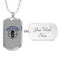 Watch Your Six Bulls Eye Necklace Stainless Steel or 18k Gold Dog Tag 24"-Express Your Love Gifts