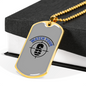 Watch Your Six Bulls Eye Necklace Stainless Steel or 18k Gold Dog Tag 24"-Express Your Love Gifts