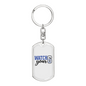 Watch Your Six Keychain Stainless Steel or 18k Gold Dog Tag Keyring-Express Your Love Gifts